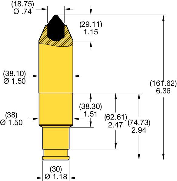 38/30mm Step Shank Conicals