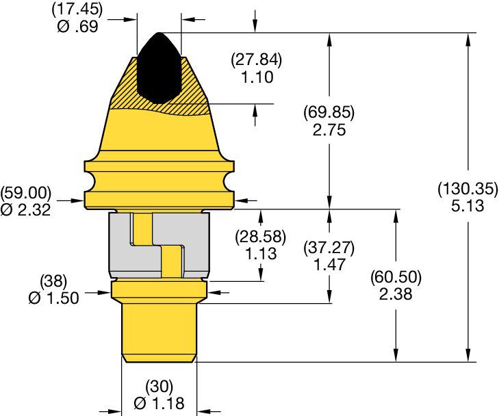 DS04-59 X CONICAL BIT Foundation Drilling - 2878333 - Kennametal