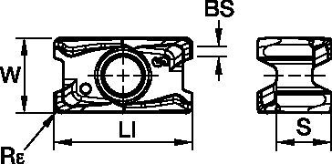 Shoulder milling insert with four cutting edges per insert, precision ground