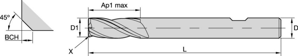 GOmill™ GP - Square End - 3 Flutes - Plain Shank - Metric 6146906 - Kennametal