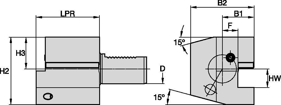 VDI Adaptor •  For square shank toolholders • ISO 10889