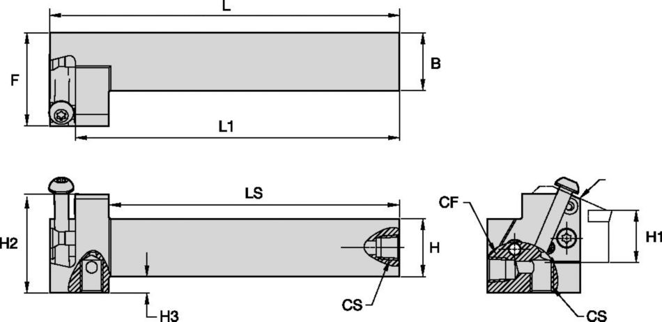 WGC™ WGCMEL2525M50C Modular Toolholder 6498958 - Widia