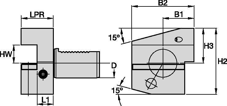 VDIアダプター • 角シャンクツールホルダー用 • ISO 10889