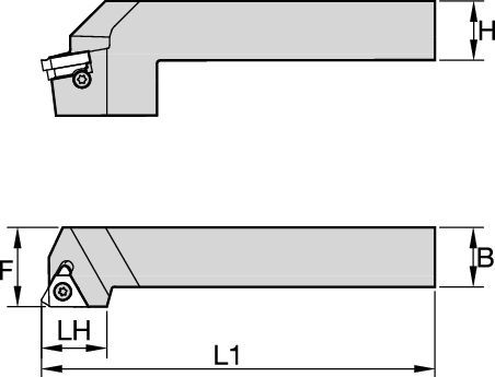 Porte-outils de filetage Laydown