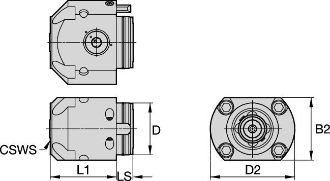 CL2NS-EF • Flange Mount, Side Access