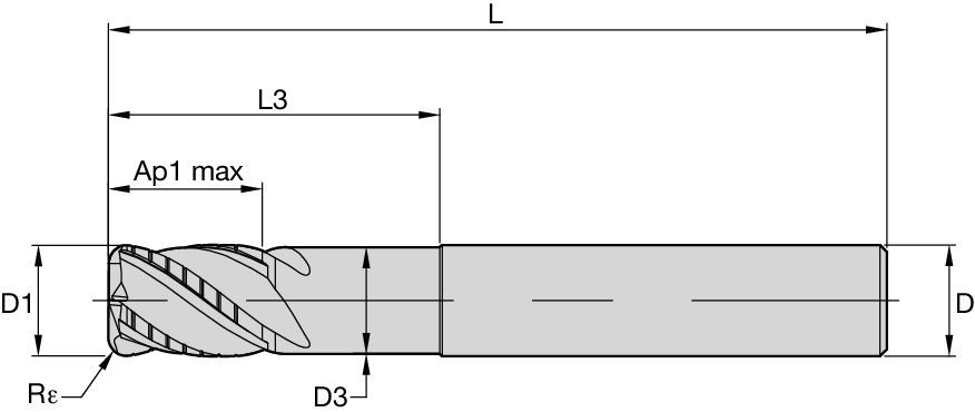 HARVI™ I Solid Carbide End Mill for Roughing and Finishing of Multiple Materials