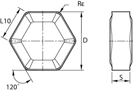 Inserts for HexaCut™ 45° • HNPX-MR