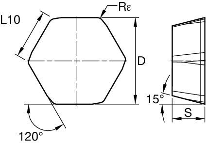 Milling insert with corner radii • Honed cutting edge