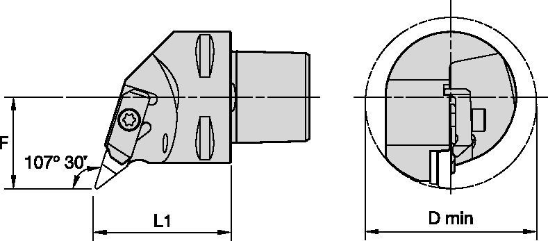 NVQC 107.5°-PSC-Metric CU Tool Holders & Adapters - 6338316 - Kennametal