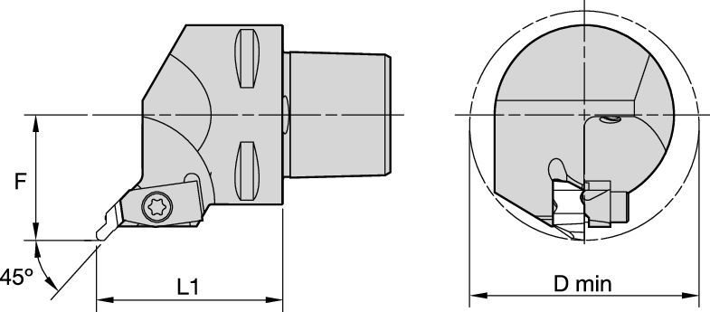 NR 45°-Metric-PSC-CU Tool Holders & Adapters - 6338312 - Kennametal