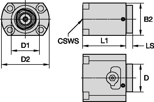 CLNS-EF •&nbsp;フランジマウント、サイドアクセス