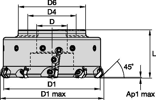 KCFM™ 45 • Shell Mill • Assembly • Metric