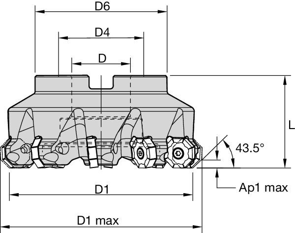 Mill 16™ - Shell Mill - Screw-On Clamping - Fine Pitch - Metric 6159030 - Kennametal