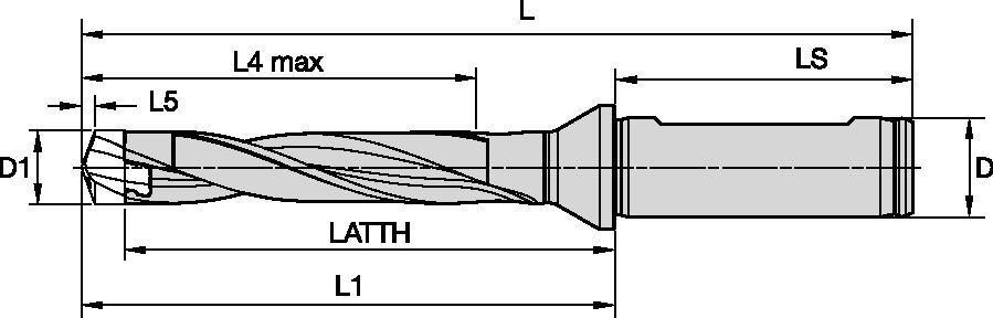 Modulární vrtání • Přírubová stopka s ploškou (SCF)