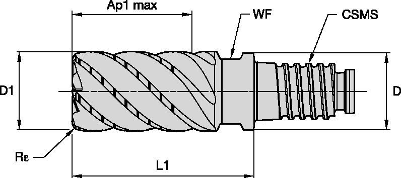 D-L 4U40 High Temp MM Solid End Milling - 6126722 - WIDIA