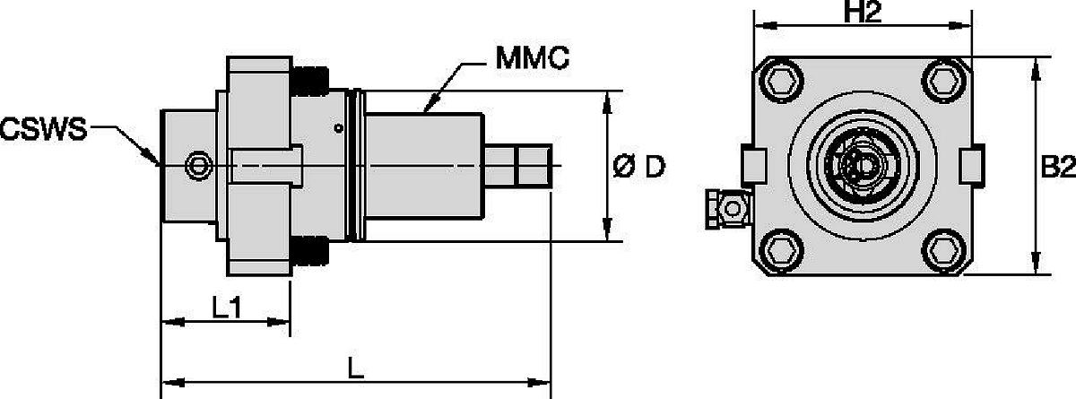 Mazak™ • Приводной инструмент, осевое крепление • KM™ • MMC 020