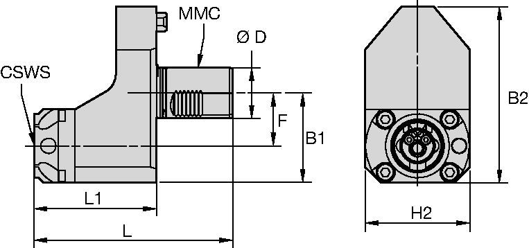 Mazak™ • Herramienta estática axial • KM™ • MMC 018