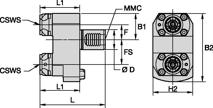 Mazak™ • Ferramenta estática axial • KM™ • MMC 017