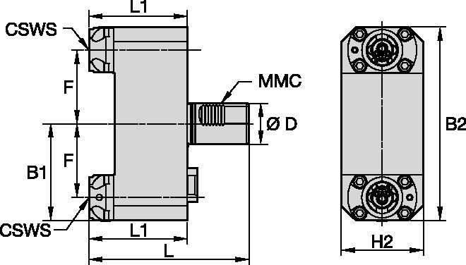 Mazak™ • Невращающийся инструмент, осевое крепление • KM™ • MMC 019