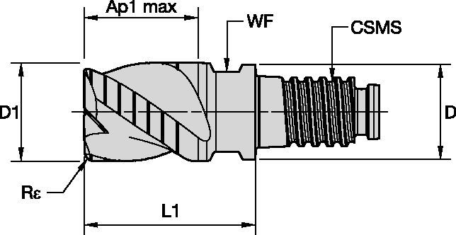 Modulares Schaftfräsen • RFDD-Ausführung • Für MillTurn Maschinen und Drehmaschinen