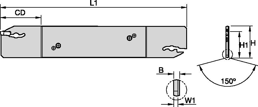 Beyond<sup>™</sup> Evolution<sup>™</sup> • Lame di troncatura • BILATERALE • <br />Adduzione interna di refrigerante