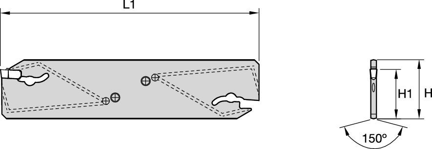 Beyond<sup>™</sup> Evolution<sup>™</sup> • Lame di troncatura • BILATERALE • <br />Adduzione interna di refrigerante
