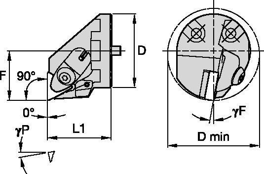 Безвибрационная обработка • Сменные головки • Kenclamp™ • DTFN 90°