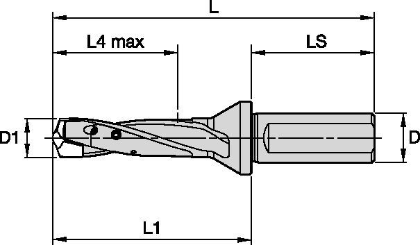 TOP DRILL™ Modular X • 3 x D • Side Lock Shank • Inch