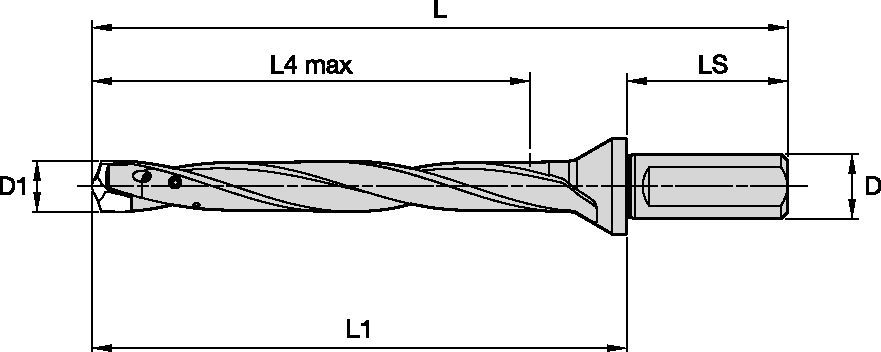 TOP DRILL™ Modular X • 8 x D • Side Lock Shank • Inch