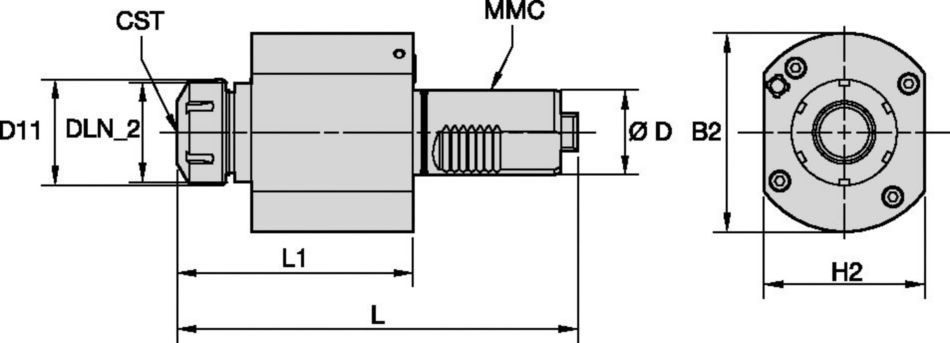 Mazak™ • Outil avec entraînement axial • ER™ • MMC 016