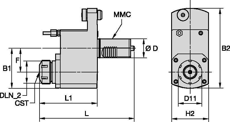 Mazak™ • Ferramenta acionada axial • ER™ • MMC 016