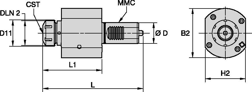 Mazak™ • Приводной инструмент, осевое крепление • ER™ • MMC 017