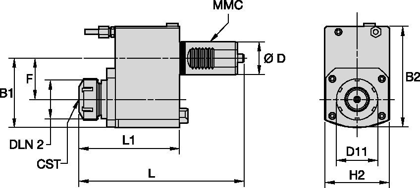 Mazak™ • Ferramenta acionada axial • ER™ • MMC 017