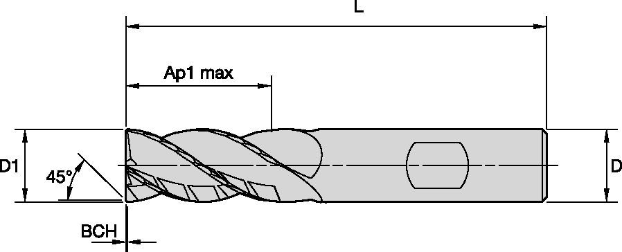 HARVI™ I TE Four Flute End Mill for Roughing and Finishing Covering the Broadest Range of Applications and Materials