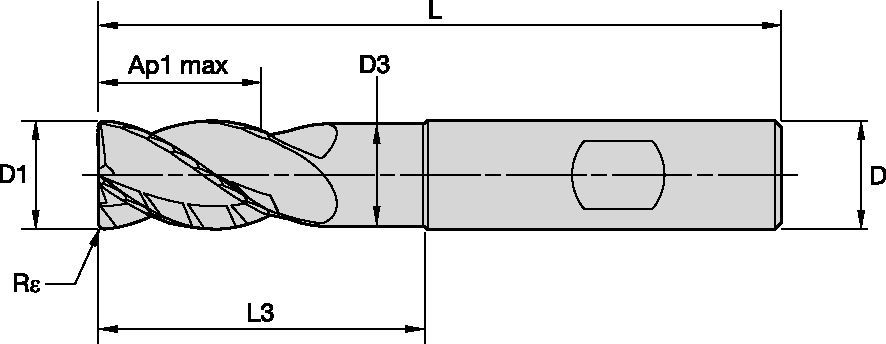 HARVI™ I TE Four Flute End Mill for Roughing and Finishing Covering the Broadest Range of Applications and Materials