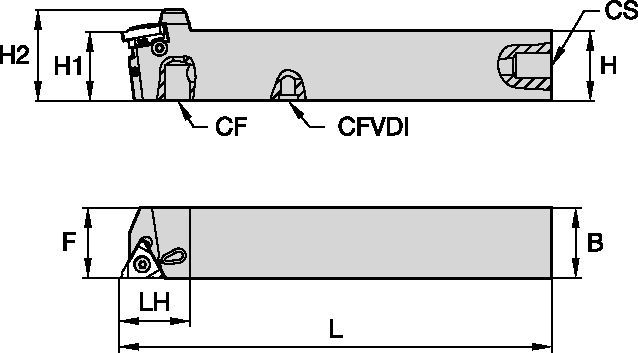 Filettatura Laydown • Refrigerante interno • LSA-C