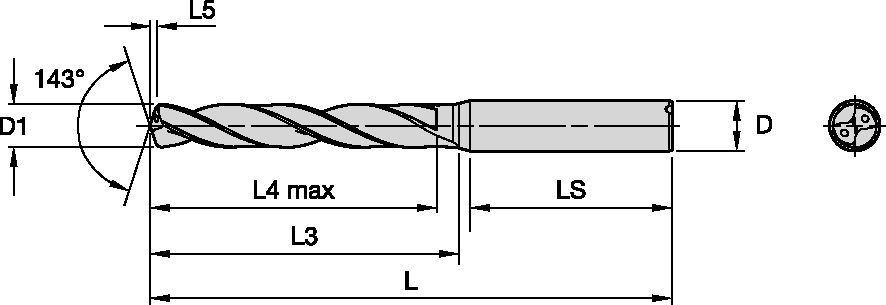 KenDrill™ HPR • 5 x D • Internal Coolant • Straight Shank • Metric