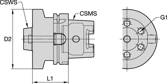 Adaptador de montaje de brida cónica • HSK100A