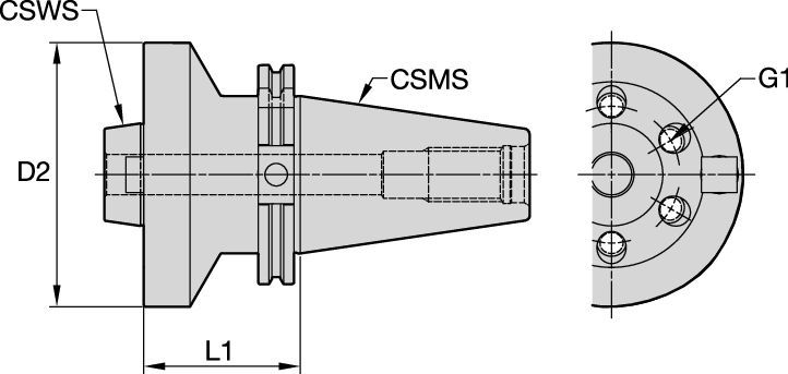 BTF • Taper Flange Adapter • DV50-B • Metric