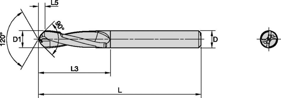 HiPACS Drill • 3 x D • Internal Coolant • Straight Shank • Metric