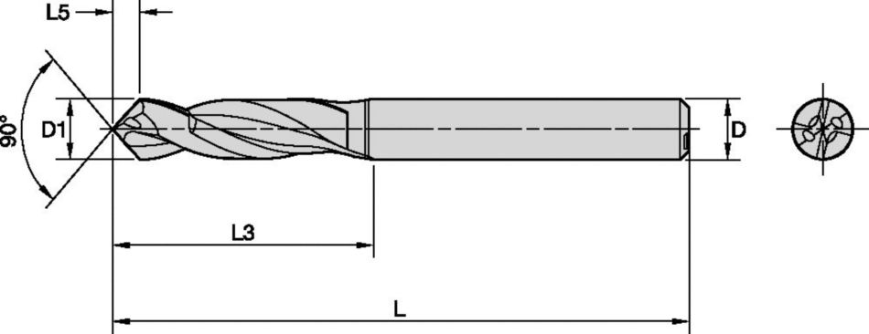 HiPACS Drill • 3 x D • Internal Coolant • Straight Shank • Metric