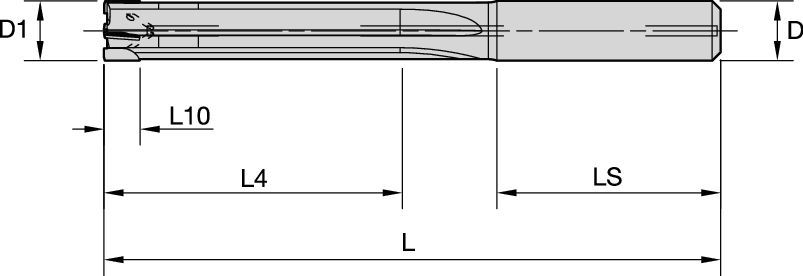 PKD-Reibwerkzeug • R215 • 5&nbsp;x&nbsp;D • innere Kühlmittelzuführung
