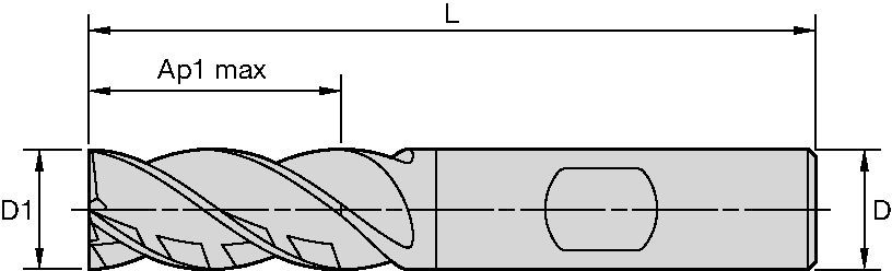 Series 4X0E • Square End • 4 Flutes • Weldon® Shank • Inch