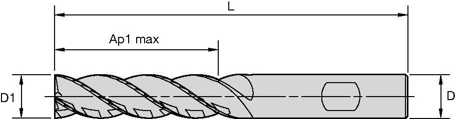 Series 4X1E • Square End • 4 Flutes • Weldon® Shank • Inch