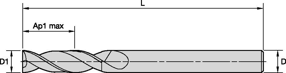 Series 2A19 2FL SE STR IN Solid End Milling - 6853383 - WIDIA