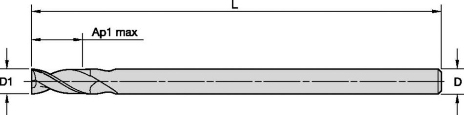 Series 2A09 2FL SE STR IN Solid End Milling - 6853426 - WIDIA