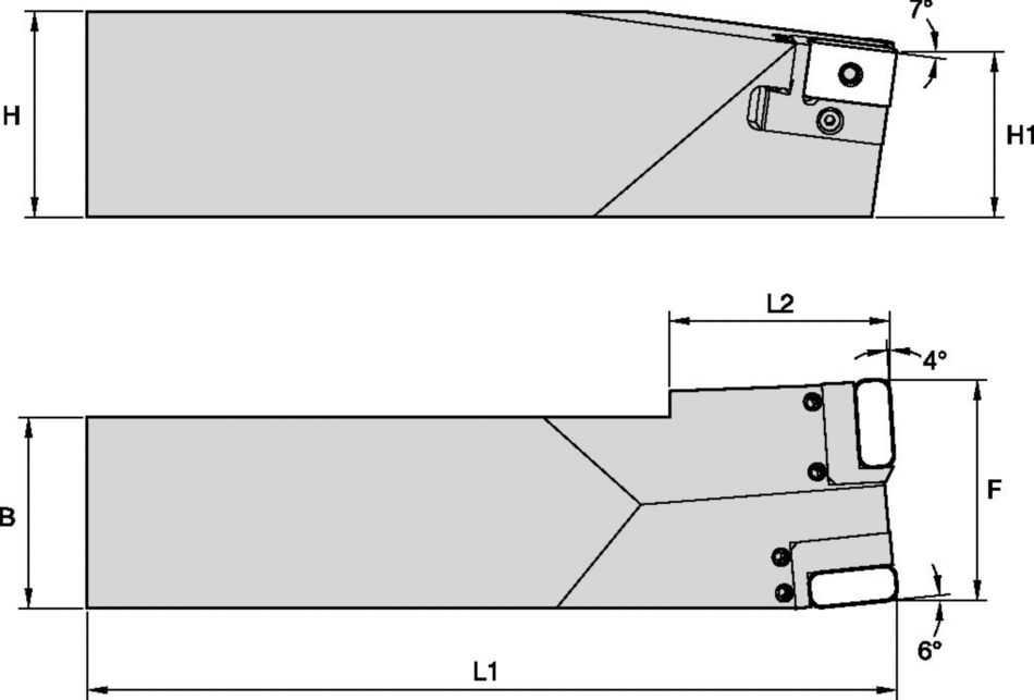 Railway Toolholder • Wheel Turning Lathe • Left Hand • LNUX30 Inserts