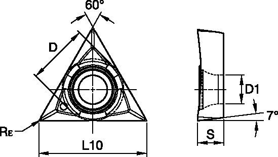 Screw-On TCGT16T308AL Insert 6846595 - Widia