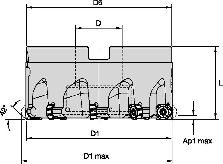 M1600 Mini-F - 42° - Shell Mills - Metric 5626418 - WIDIA