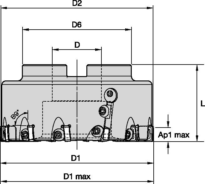 M8090-F - 1° - Shell Mills - Inch 6921199 - WIDIA